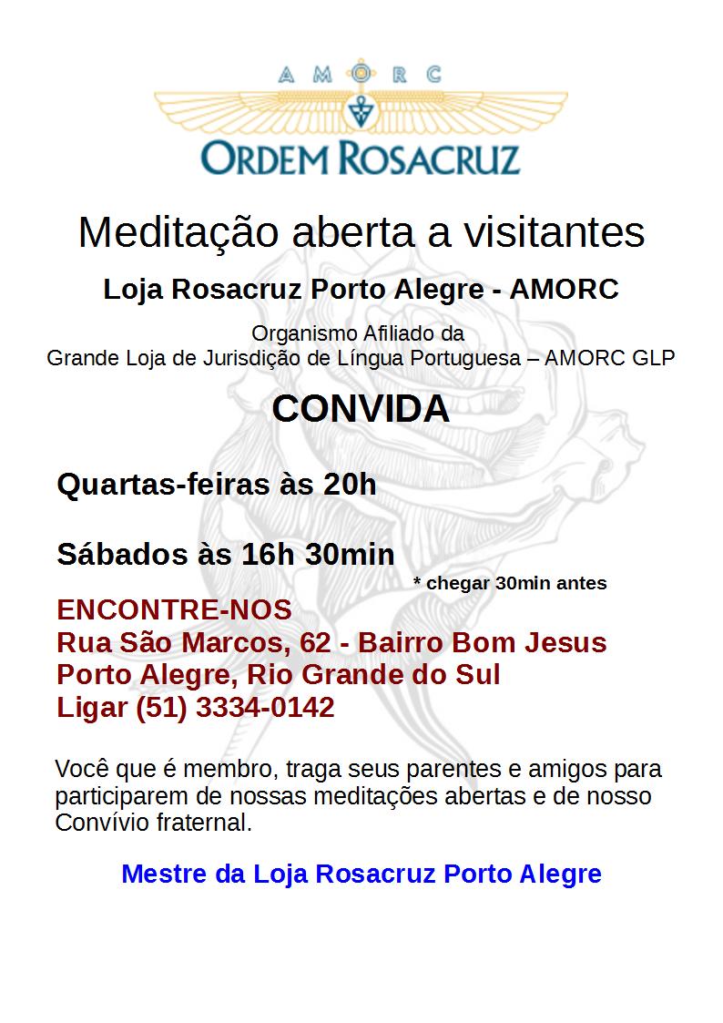 CONVITE MEDITAÇÃO ABERTA QUA E SAB