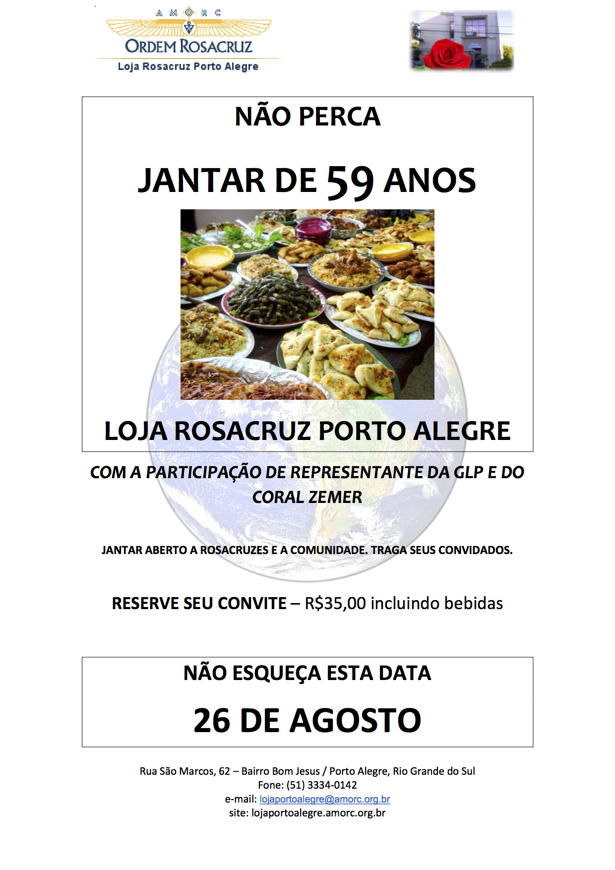 Convite Jantar de aniversario